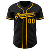 Custom Black Gold Authentic Baseball Jersey