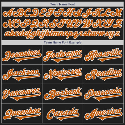 Custom Black Teal-Texas Orange Authentic Baseball Jersey