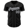 Custom Black Gray-Steel Gray Authentic Baseball Jersey