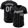 Custom Black Gray-Steel Gray Authentic Baseball Jersey