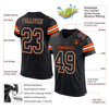 Custom Black White-Orange Mesh Authentic Football Jersey