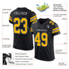 Custom Black Gold-Gray Mesh Authentic Football Jersey