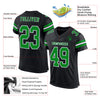 Custom Black Grass Green-White Mesh Authentic Football Jersey