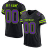 Custom Black Purple-Neon Green Mesh Authentic Football Jersey