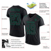 Custom Black Kelly Green Mesh Authentic Football Jersey