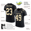 Custom Black Cream Mesh Authentic Football Jersey