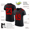 Custom Black Red Mesh Authentic Football Jersey