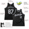 Custom Black Gray Authentic Throwback Basketball Jersey