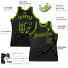 Custom Black Neon Green Authentic Throwback Basketball Jersey