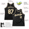 Custom Black Cream Authentic Throwback Basketball Jersey