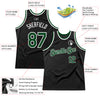 Custom Black Green-White Authentic Throwback Basketball Jersey