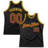 Custom Black Burgundy-Gold Authentic Throwback Basketball Jersey