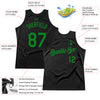 Custom Black Grass Green Authentic Throwback Basketball Jersey