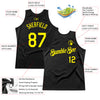 Custom Black Light Yellow Authentic Throwback Basketball Jersey