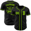 Custom Black Neon Green Authentic Baseball Jersey