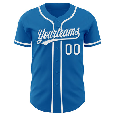 Custom Blue White Authentic Baseball Jersey