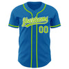 Custom Blue Neon Green-White Authentic Baseball Jersey