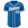 Custom Blue White-Gray Authentic Baseball Jersey