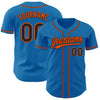 Custom Blue Black-Orange Authentic Baseball Jersey