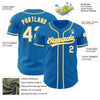 Custom Blue White-Yellow Authentic Baseball Jersey