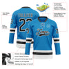 Custom Blue Black-White Hockey Lace Neck Jersey