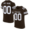 Custom Brown White Mesh Authentic Football Jersey