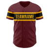 Custom Burgundy Black-Gold Authentic Baseball Jersey