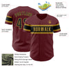 Custom Burgundy Black-Old Gold Authentic Baseball Jersey