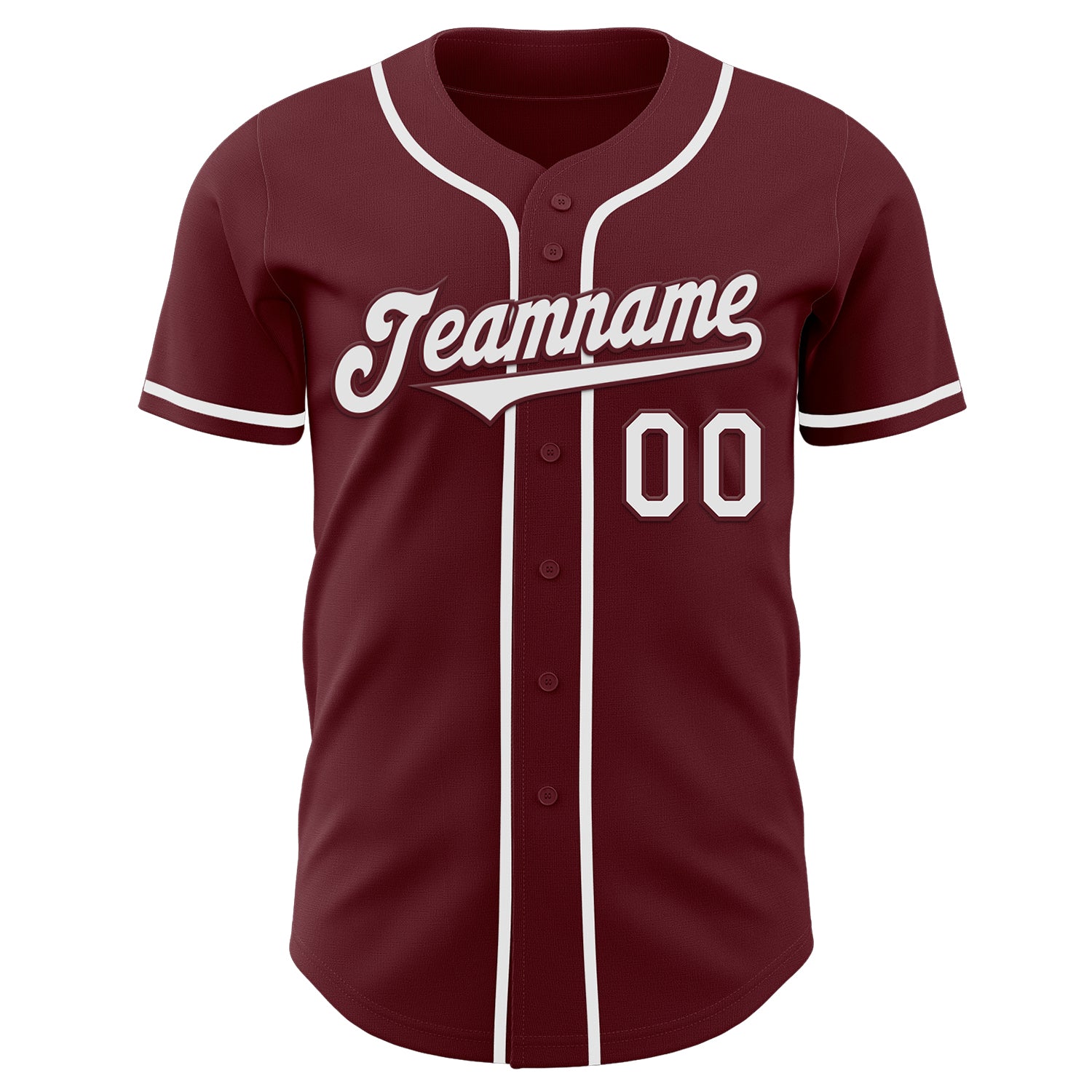 Custom Burgundy White Authentic Baseball Jersey