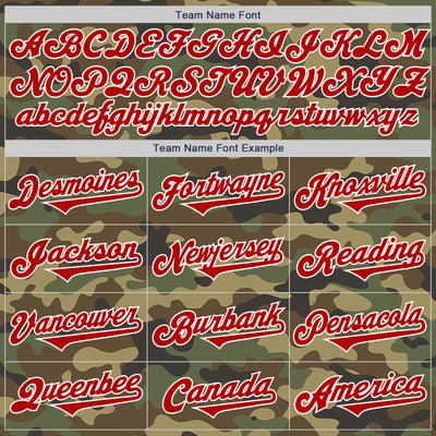 Custom Camo Red-White Authentic Salute To Service Baseball Jersey