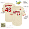 Custom Cream Red-Gray Mesh Authentic Throwback Baseball Jersey