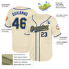 Custom Cream Royal-Gold Mesh Authentic Throwback Baseball Jersey