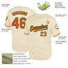 Custom Cream Orange-Kelly Green Mesh Authentic Throwback Baseball Jersey