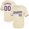 Custom Cream Purple-Gray Mesh Authentic Throwback Baseball Jersey