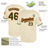 Custom Cream Green-Orange Mesh Authentic Throwback Baseball Jersey