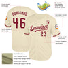 Custom Cream Crimson Mesh Authentic Throwback Baseball Jersey