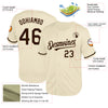 Custom Cream Brown Mesh Authentic Throwback Baseball Jersey