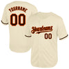 Custom Cream Brown-Orange Mesh Authentic Throwback Baseball Jersey