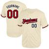 Custom Cream Red-Navy Mesh Authentic Throwback Baseball Jersey