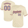 Custom Cream Powder Blue-Orange Mesh Authentic Throwback Baseball Jersey