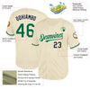 Custom Cream Kelly Green-Navy Mesh Authentic Throwback Baseball Jersey