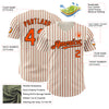 Custom Cream (Black Orange Pinstripe) Orange-Black Authentic Baseball Jersey