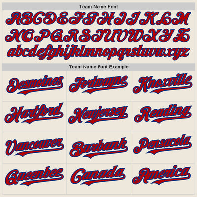 Custom Cream (Royal Red Pinstripe) Red-Royal Authentic Baseball Jersey