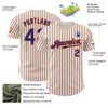 Custom Cream (Royal Orange Pinstripe) Royal-Orange Authentic Baseball Jersey