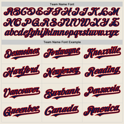 Custom Cream (Navy Red Pinstripe) Navy-Red Authentic Baseball Jersey