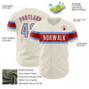 Custom Cream Light Blue-Red Authentic Baseball Jersey