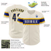 Custom Cream Royal-Yellow Authentic Baseball Jersey