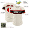 Custom Cream Red-Black Authentic Baseball Jersey