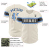 Custom Cream Light Blue-Steel Gray Authentic Baseball Jersey