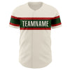 Custom Cream Red-Green Authentic Baseball Jersey